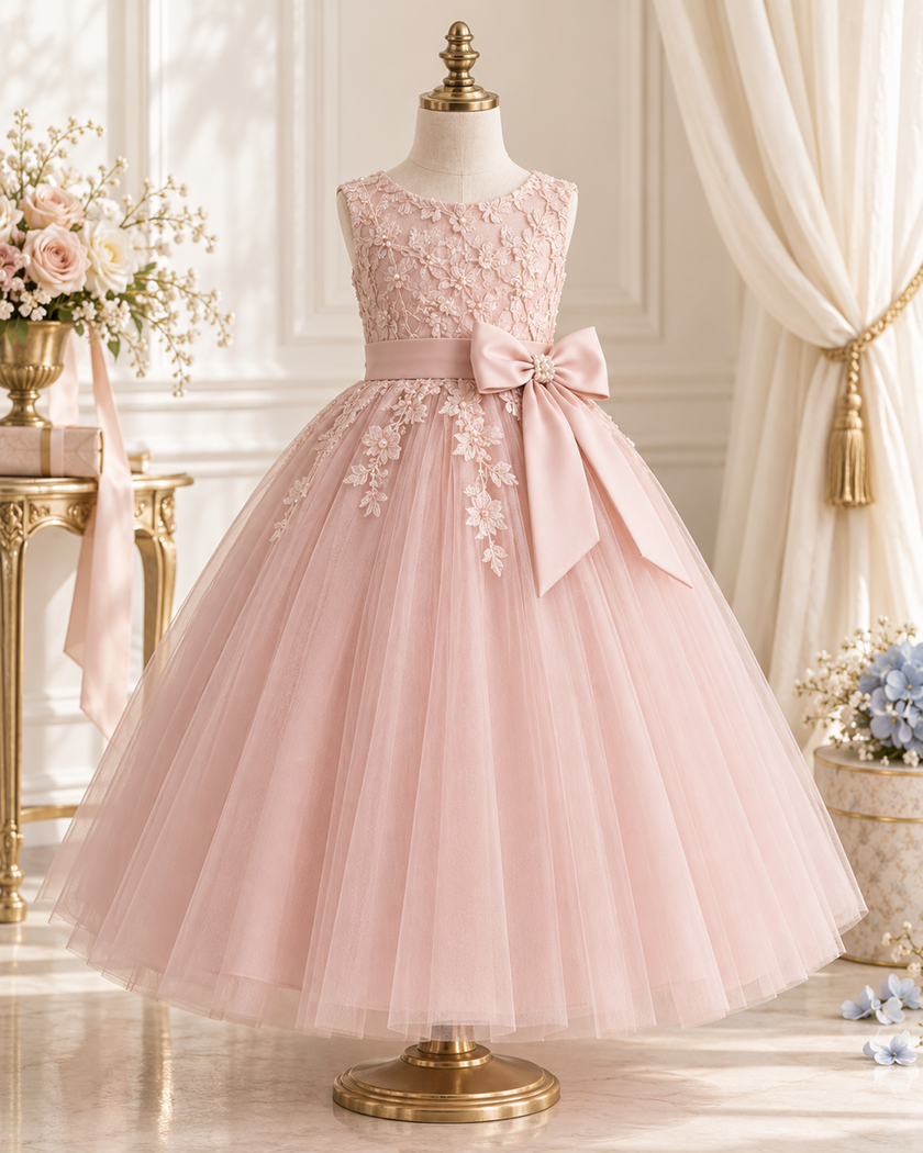 Vestido rosa elegante para ceremonia